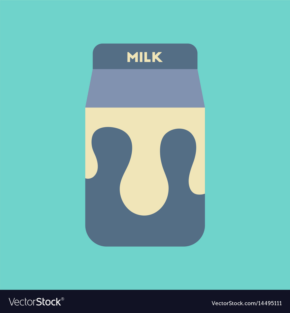 Flat icon on background coffee carton of milk