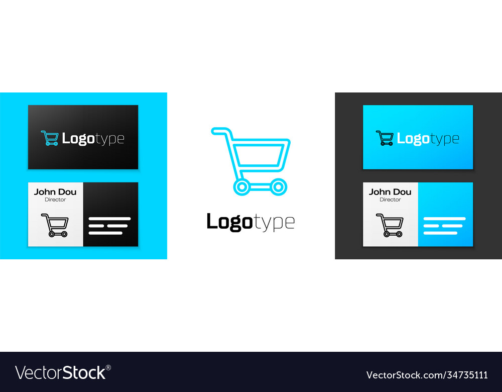 Grey line shopping cart icon isolated on white