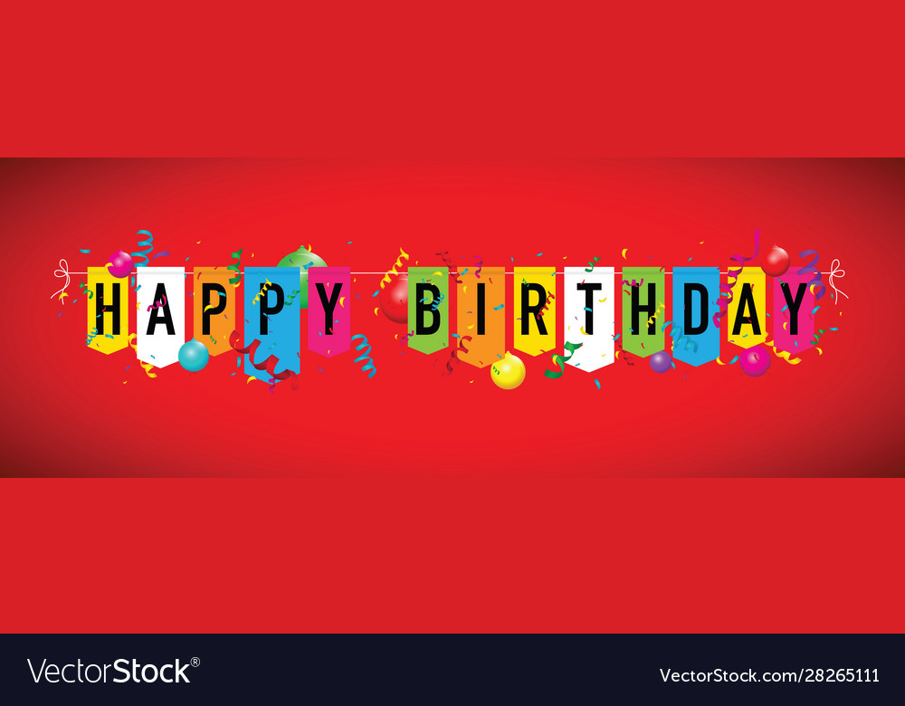 Happy birthday bunting with balloons Royalty Free Vector