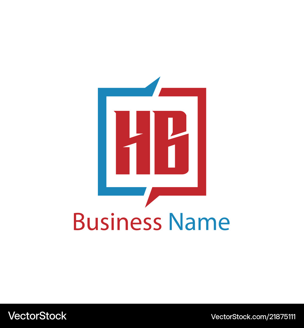 Initial letter hb logo template design Royalty Free Vector
