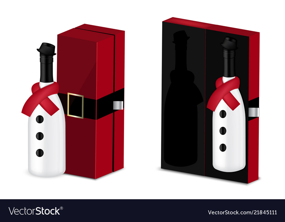 Mock up realistic christmas wine