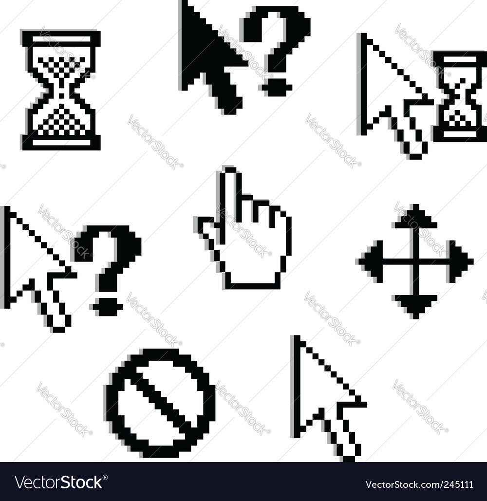 Set of pixilated graphics Royalty Free Vector Image