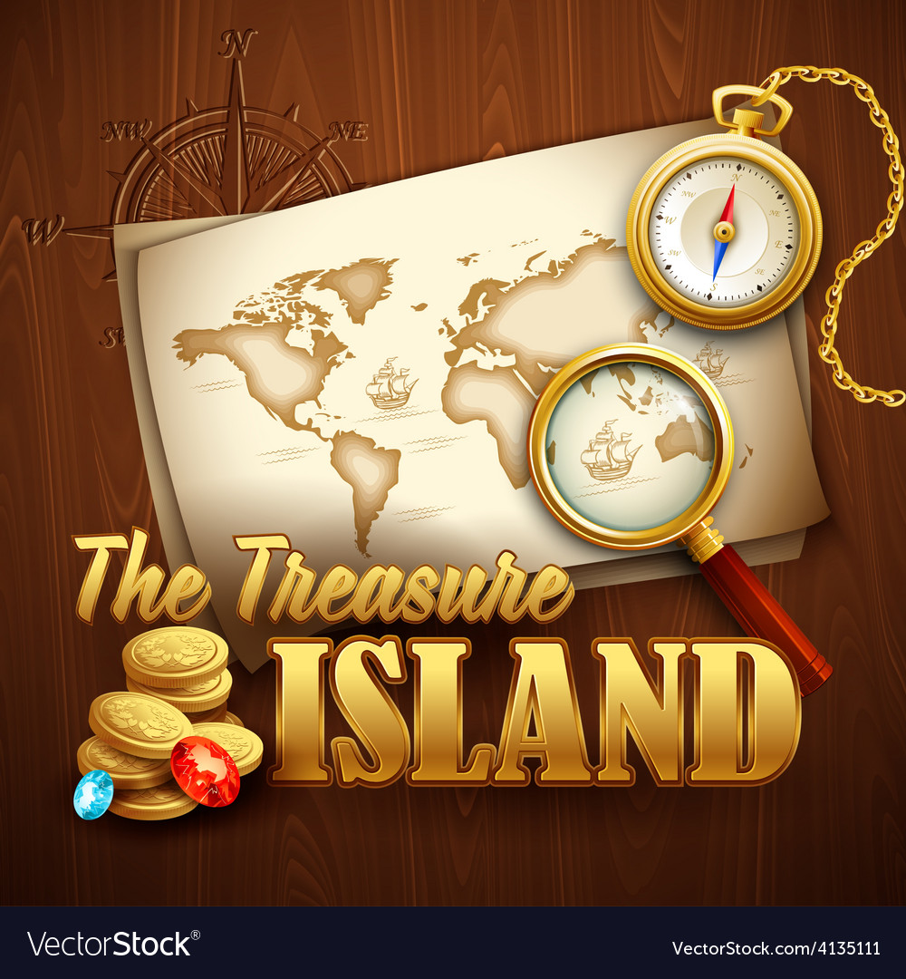 Treasure Island Template Royalty Free Vector Image