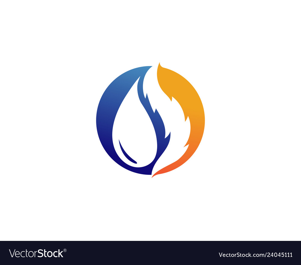 Water drop and fire logo template Royalty Free Vector Image