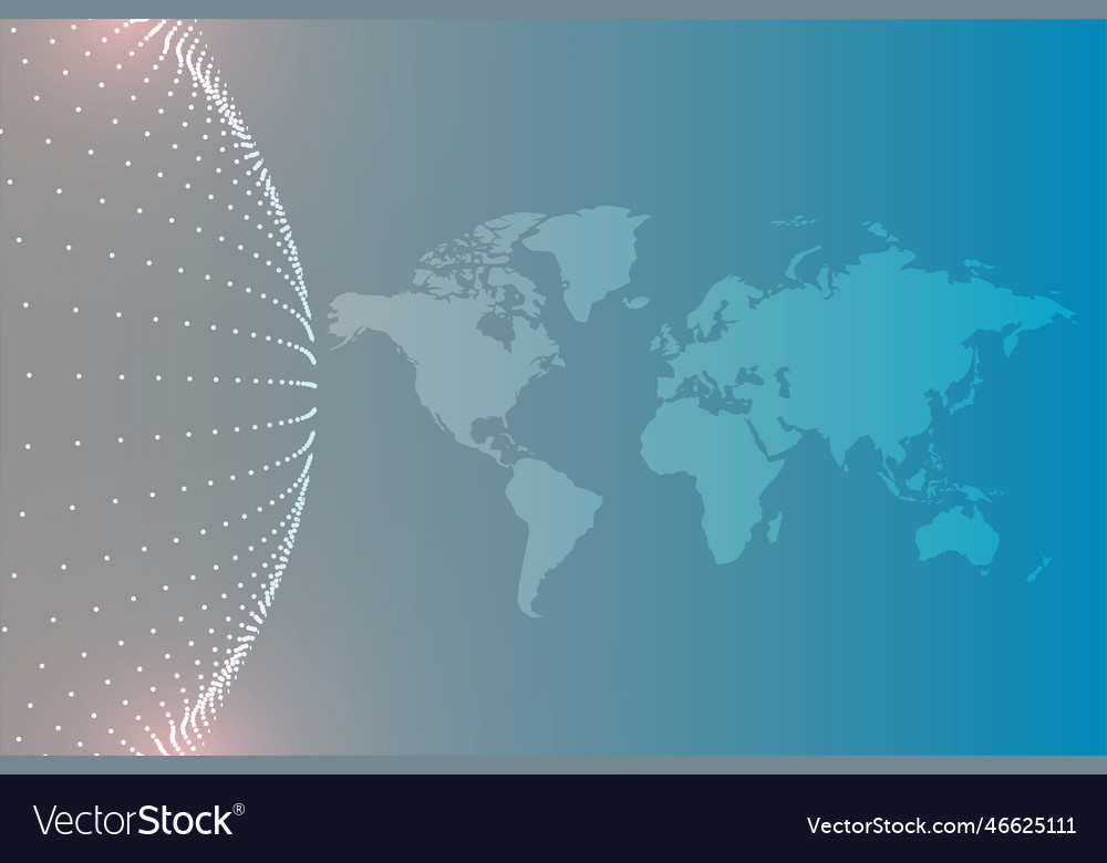 World map with circular particles background