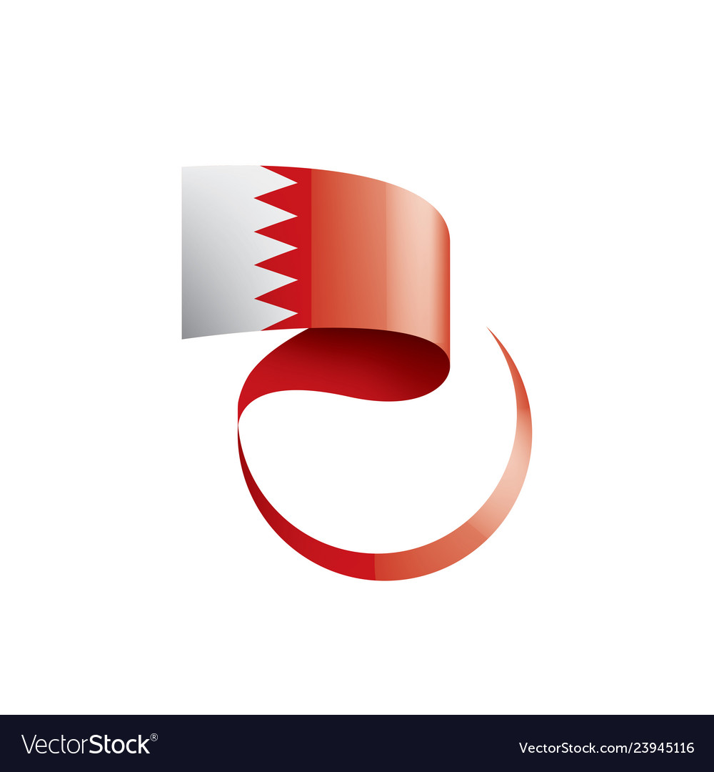 Bahrain flag on a white