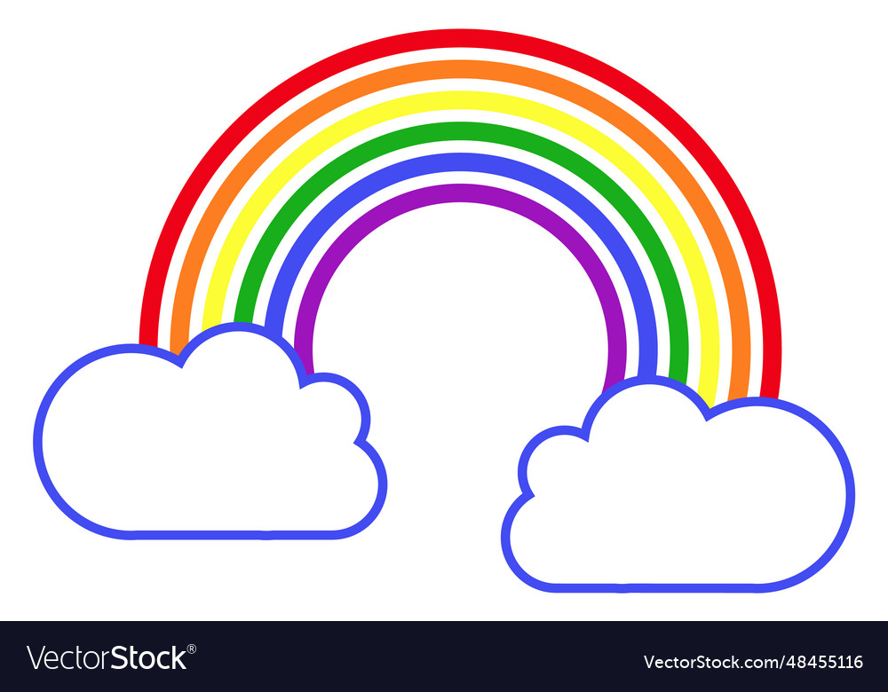 Cloud with rainbow rainy weather symbol color Vector Image