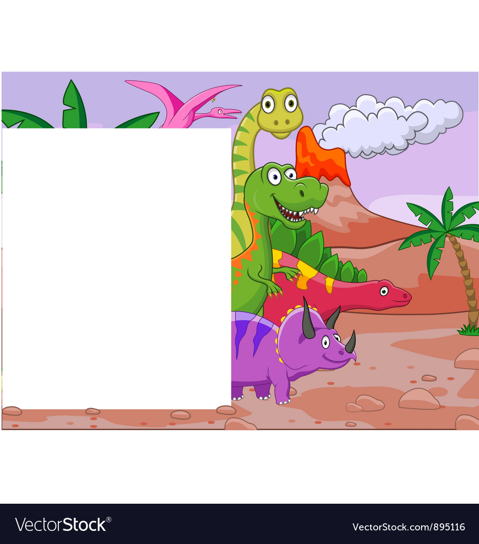 Dinosaur with blank sign