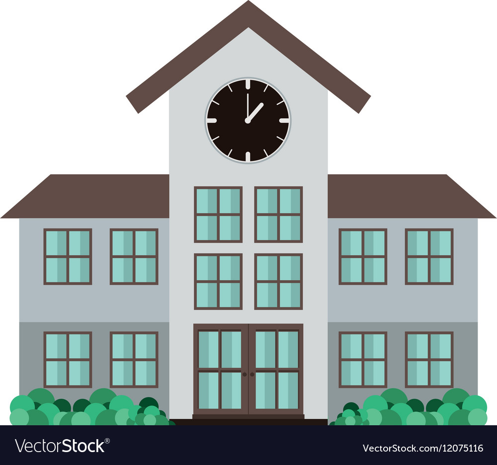 High school structure with clock