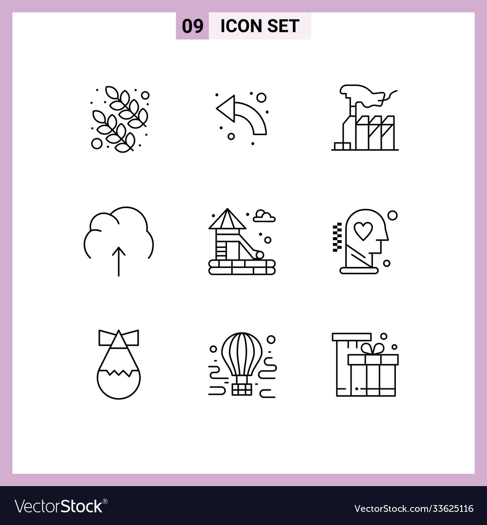 Pictograph set 9 simple outlines storage