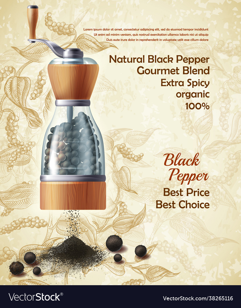 Promo banner black pepper natural spice