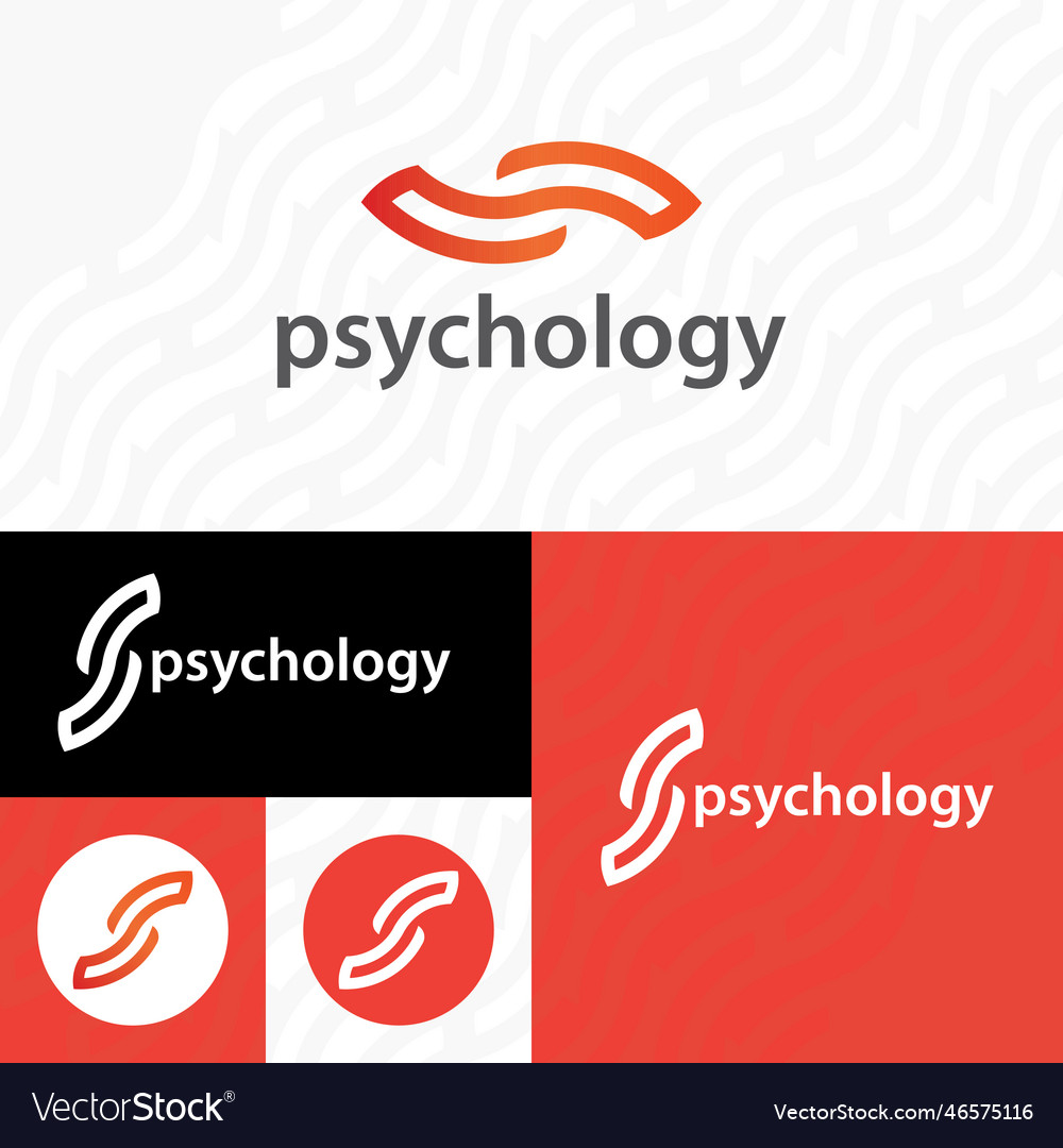 Psychology minimal abstract logo designblack Vector Image