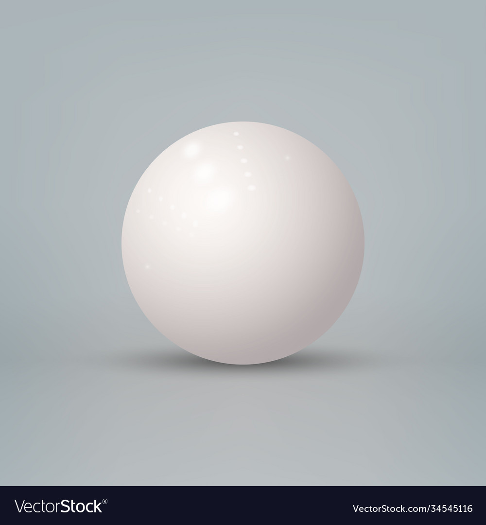 Realistic 3d glossy white sphere isolated on Vector Image