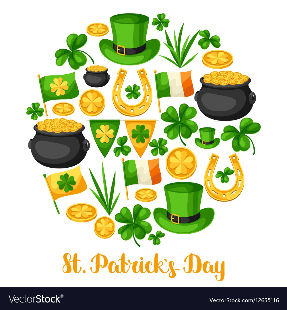 Saint patricks day greeting card flag ireland