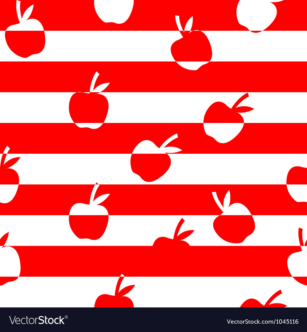 Stripped seamless pattern with apples