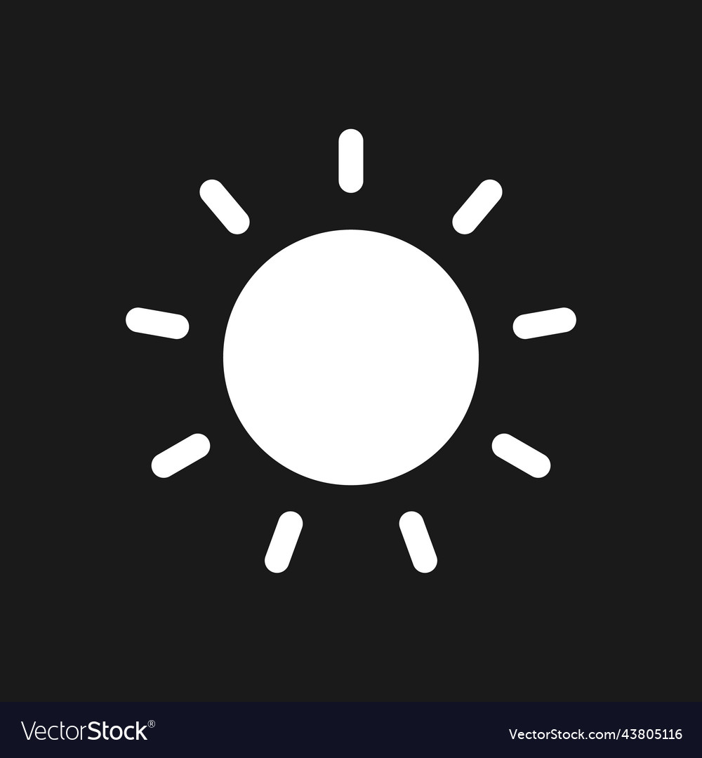 Sun dark mode glyph ui icon Royalty Free Vector Image