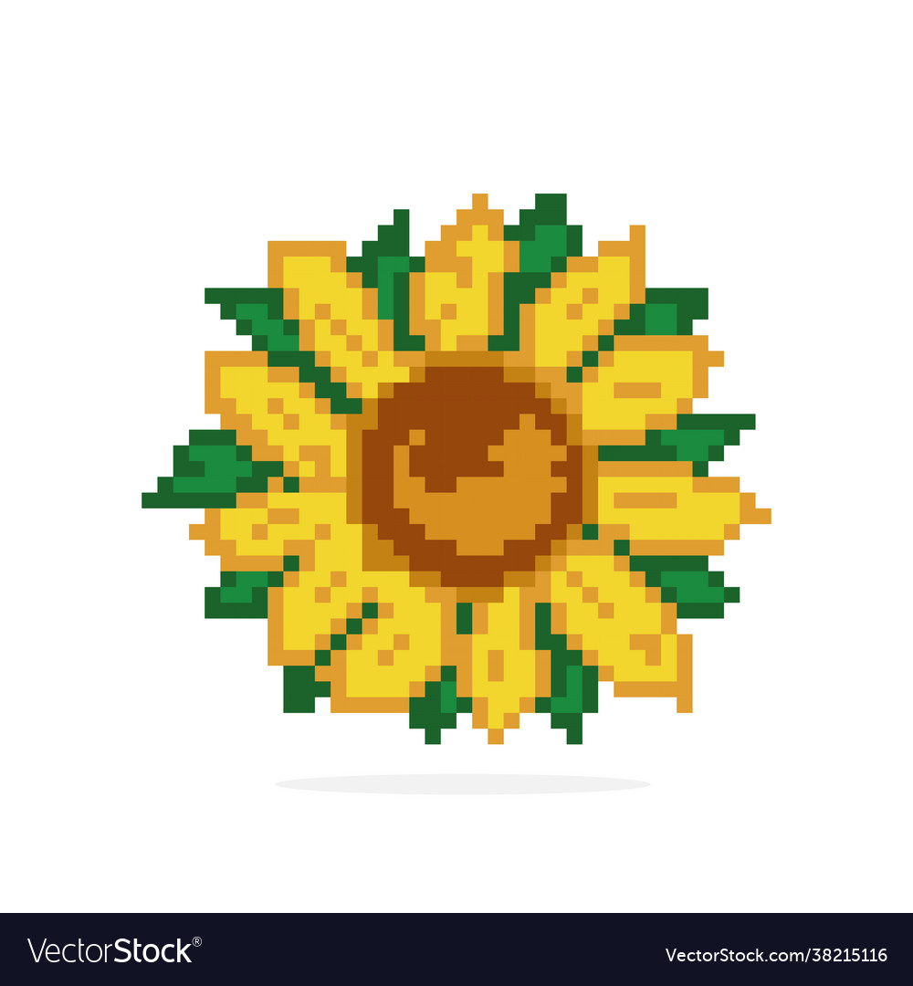 Sunflower beading pattern pixel image