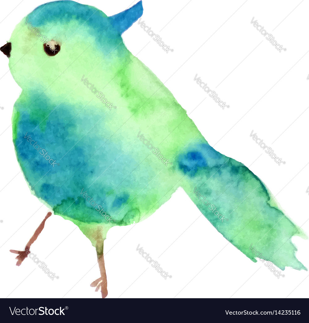 Watercolor bird shape texture blue