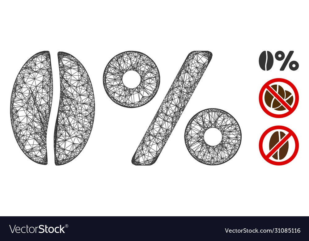 Zero caffeine polygonal web mesh vector image Zero caffeine polygonal web mesh