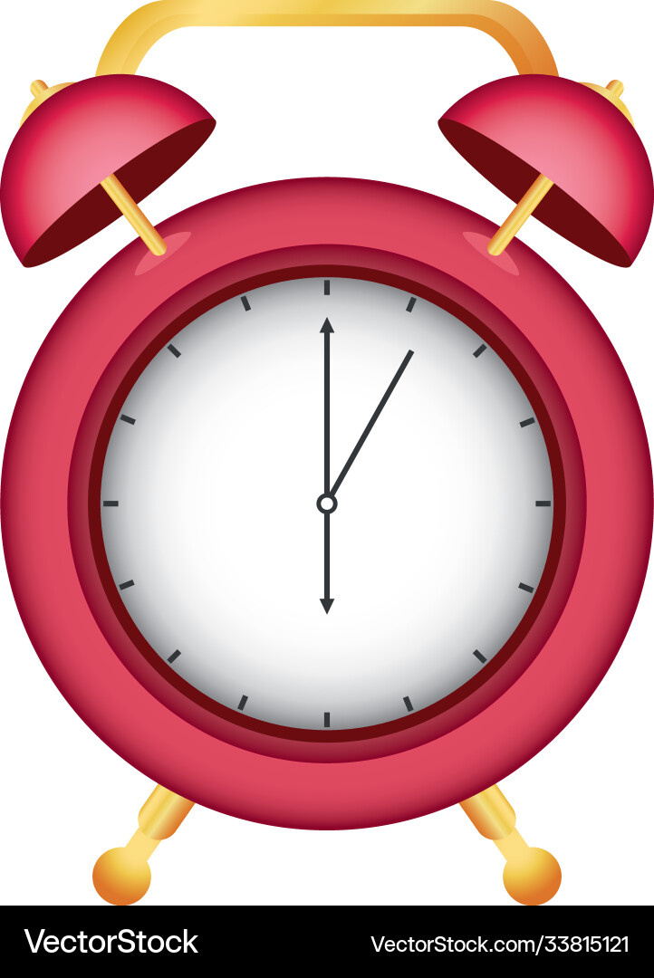 Alarm clock on white background Royalty Free Vector Image
