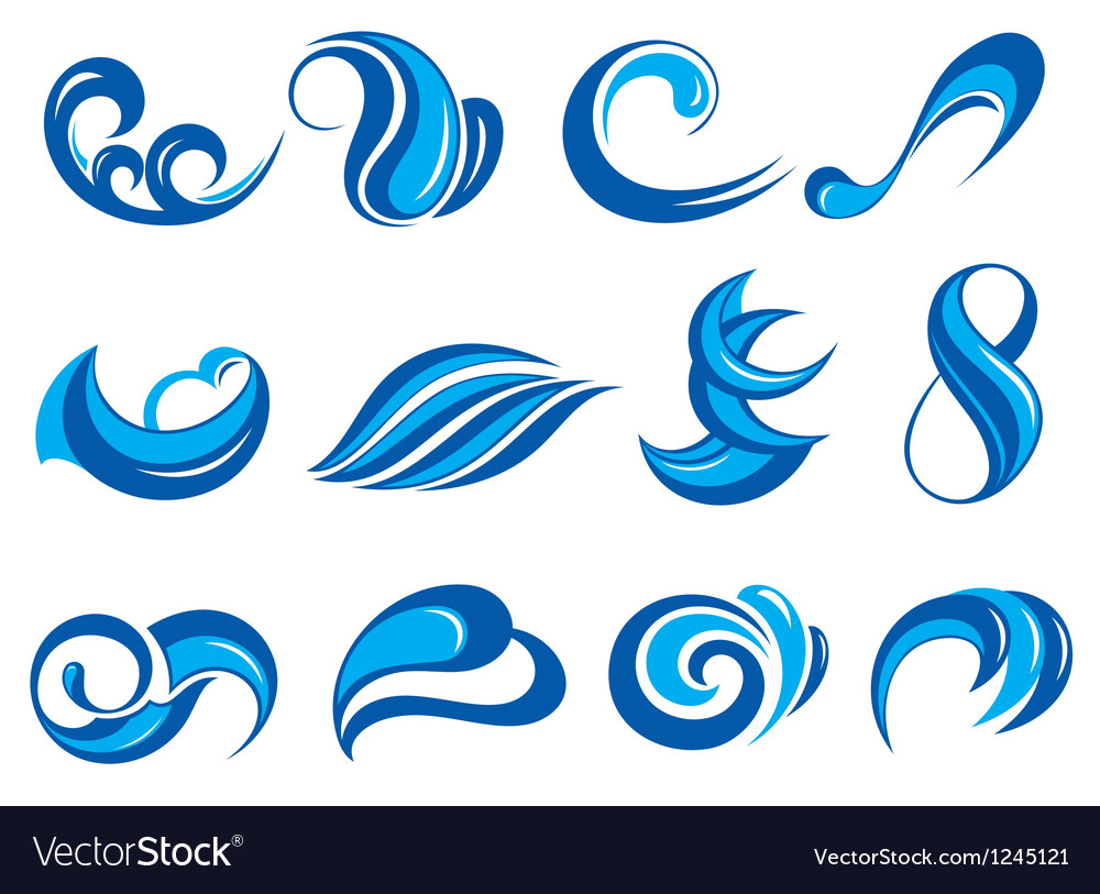 Download Blue Water Waves Royalty Free Vector Image - VectorStock