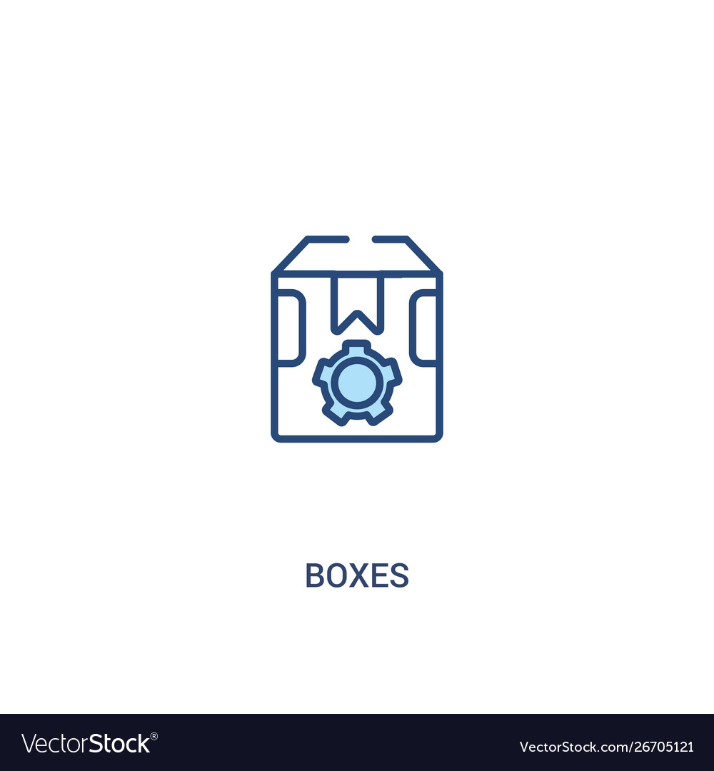 Boxes concept 2 colored icon simple line element vector image Boxes concept 2 colored icon simple line element