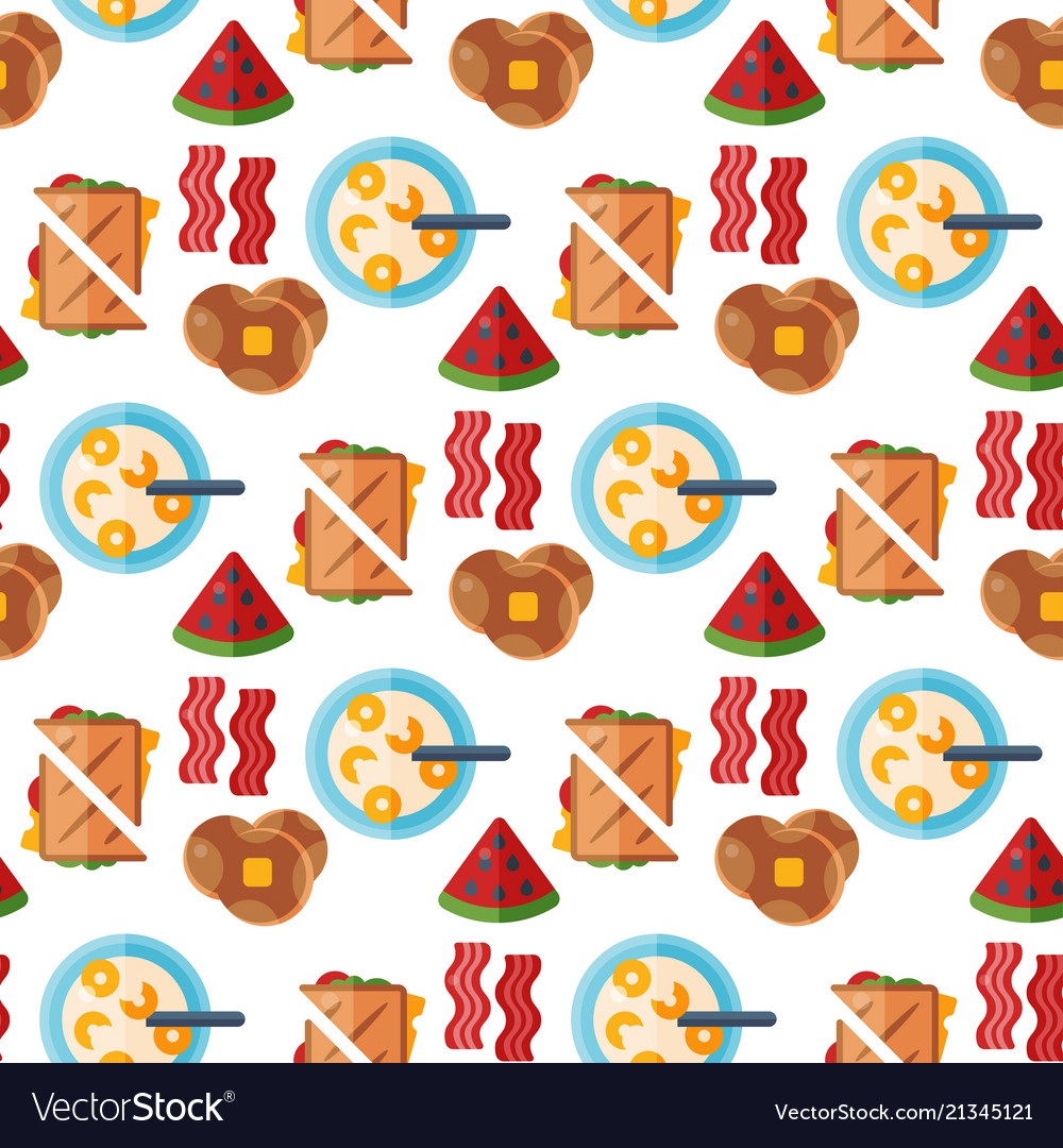 Breakfast Food Pattern - Healthy Meal Icons