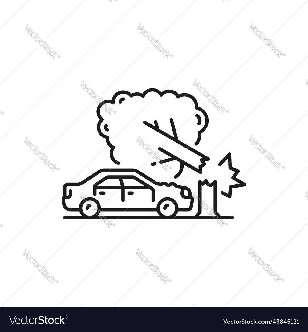 Car damage crash or collision thin line icon Vector Image