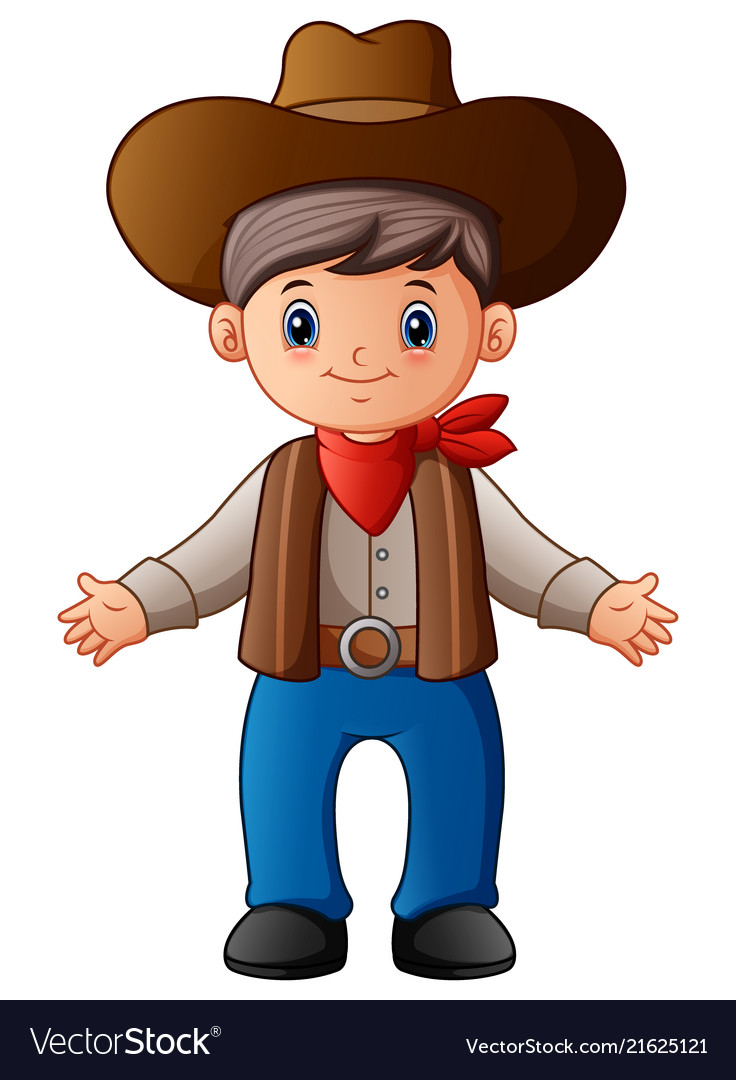 Cute cartoon cowboy Royalty Free Vector Image - VectorStock