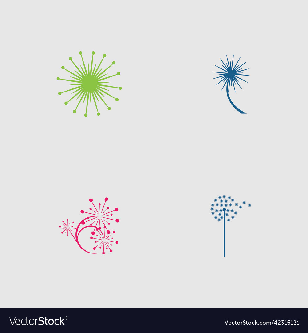Dandelion Logo und Symbol Blumendesign vector image Dandelion Logo und Symbol Blumendesign