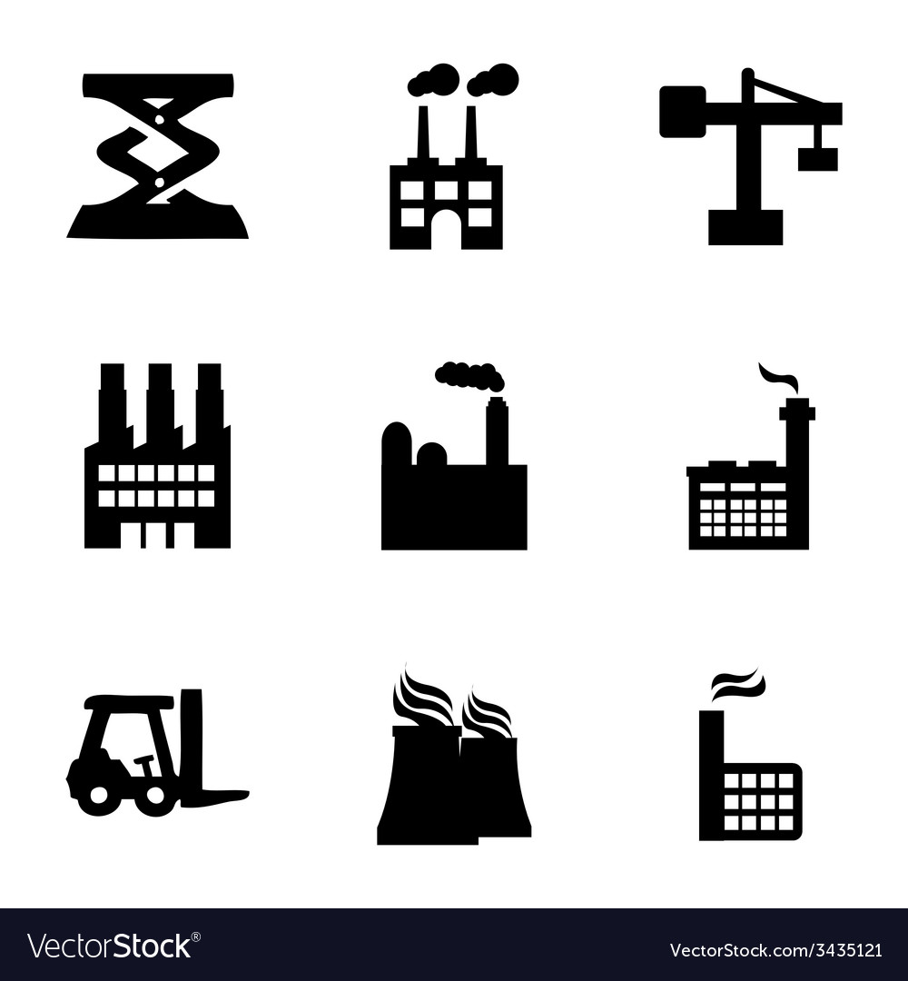 Factory icons set Royalty Free Vector Image - VectorStock
