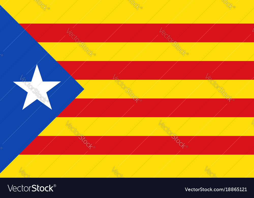 Flag of estelada blue catalonia spain