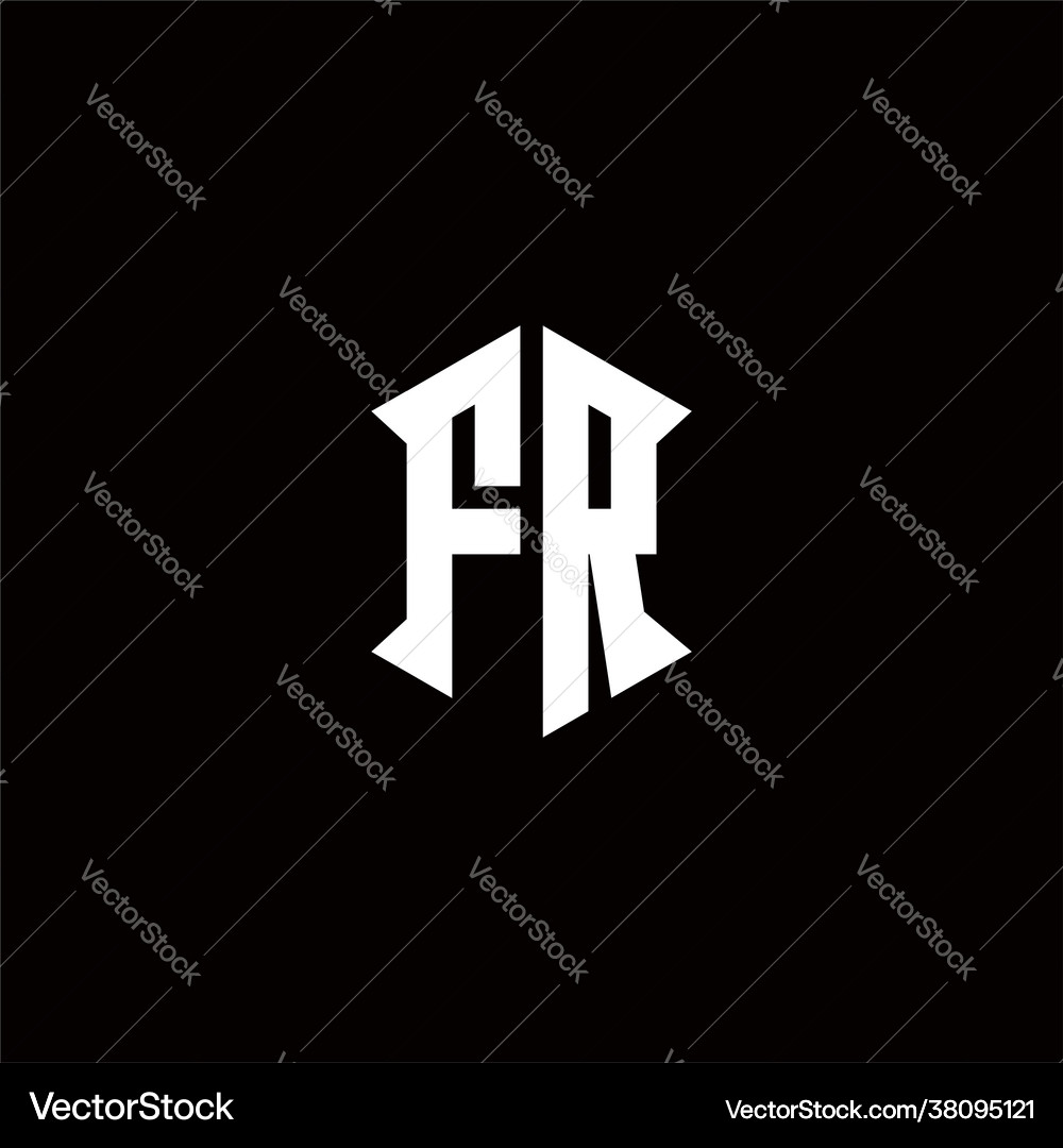 Fp logo monogram with shield shape designs Vector Image