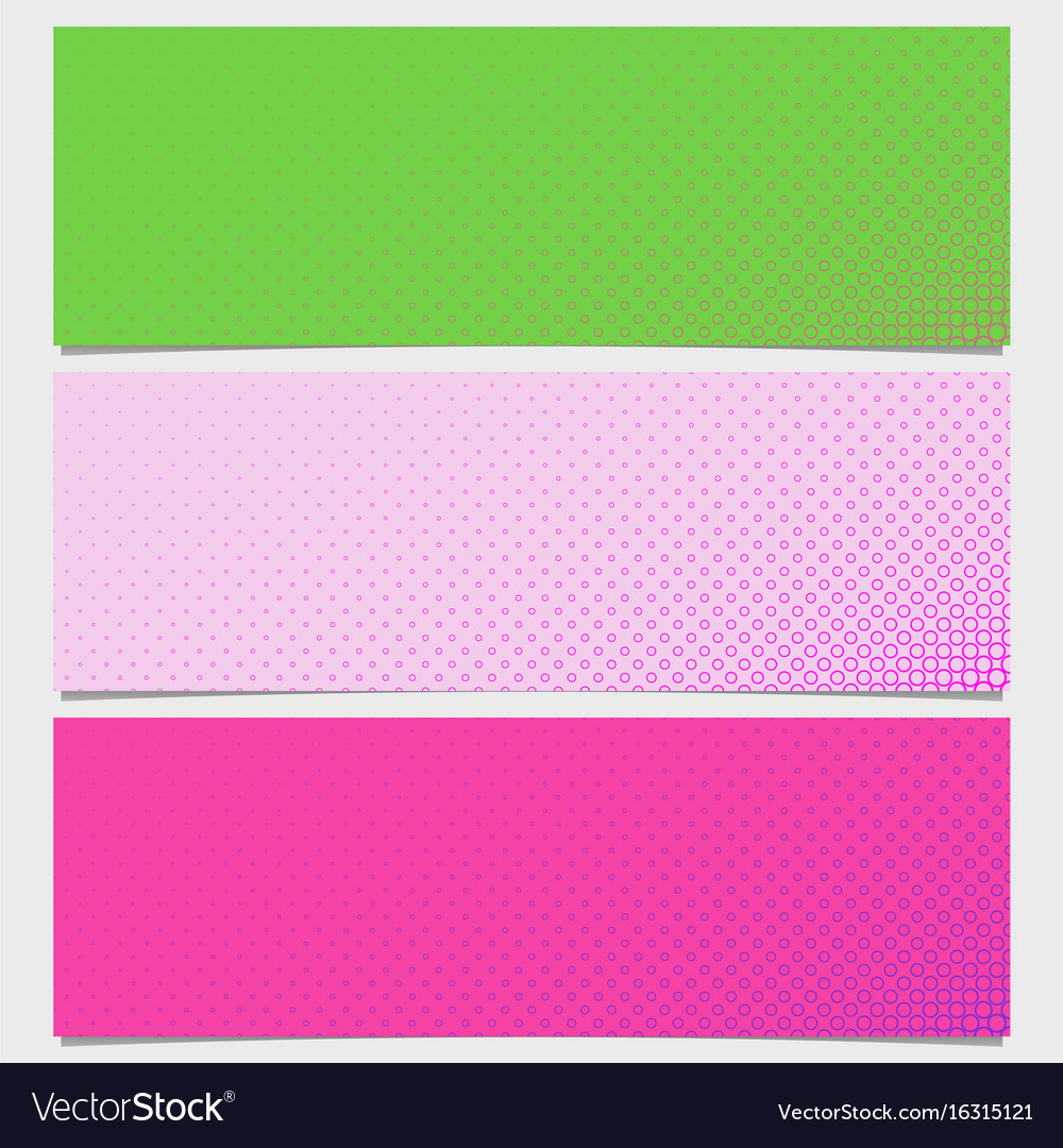 Halftone circle pattern banner template set