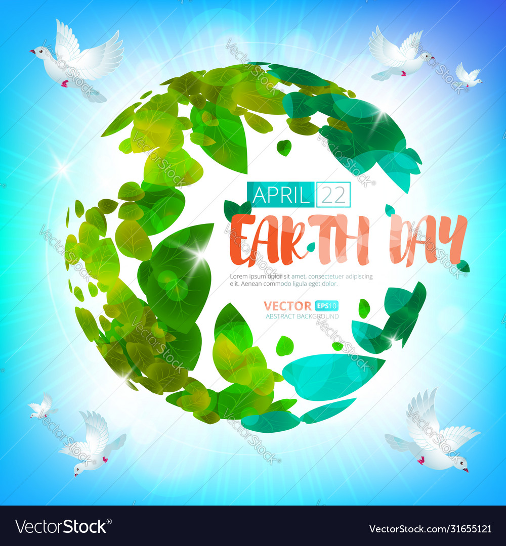 Happy earth day greeting card on 22 april