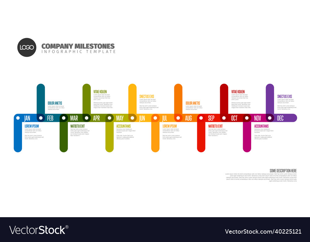 Infographic full year timeline template made from