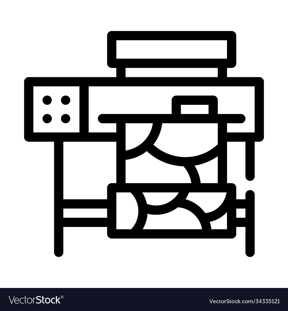 Printer for printing on fabric line icon vector image