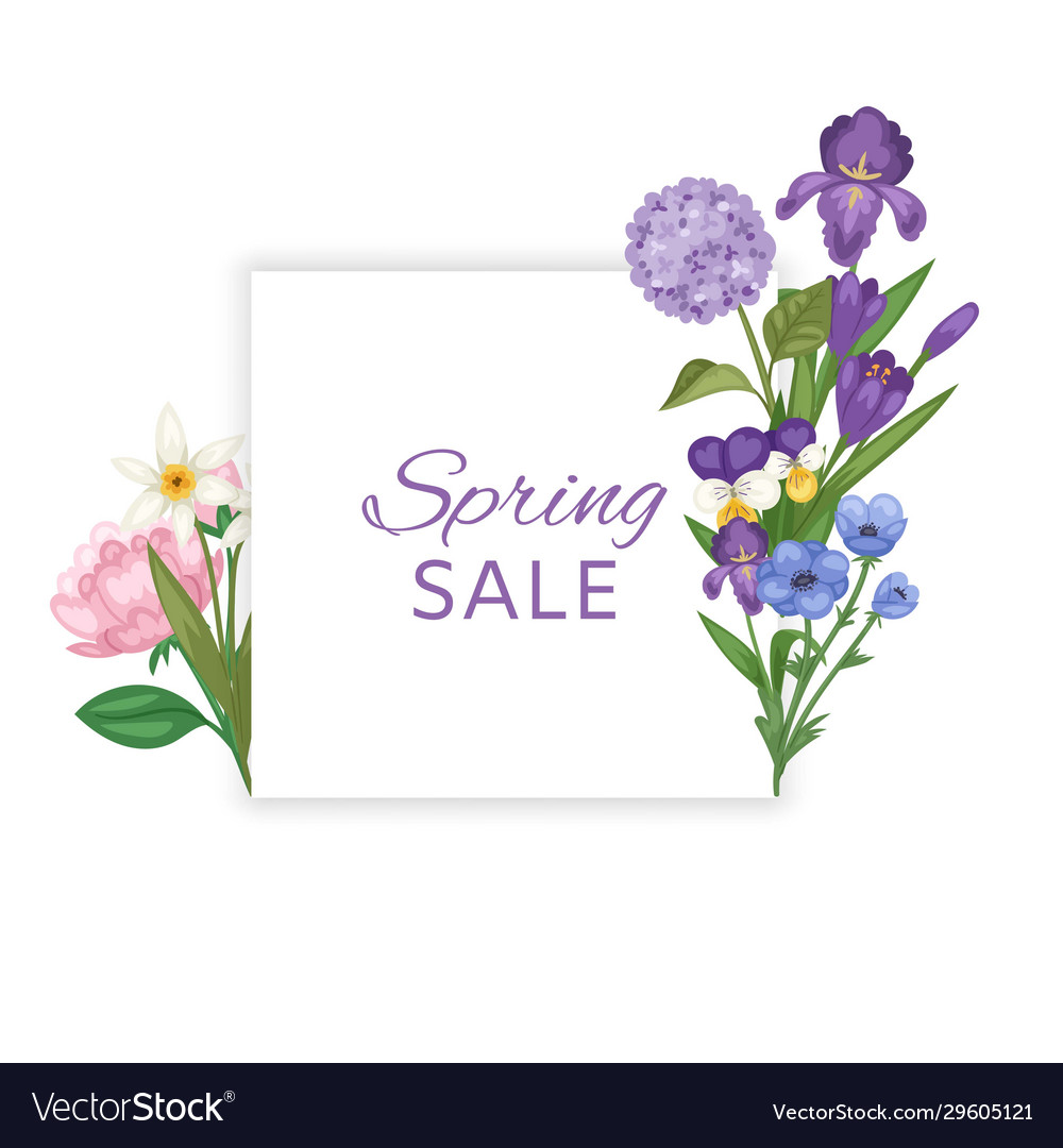 Spring sale Banner mit Blumen und Saison