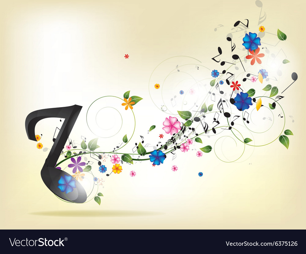 Abstract music background with notes