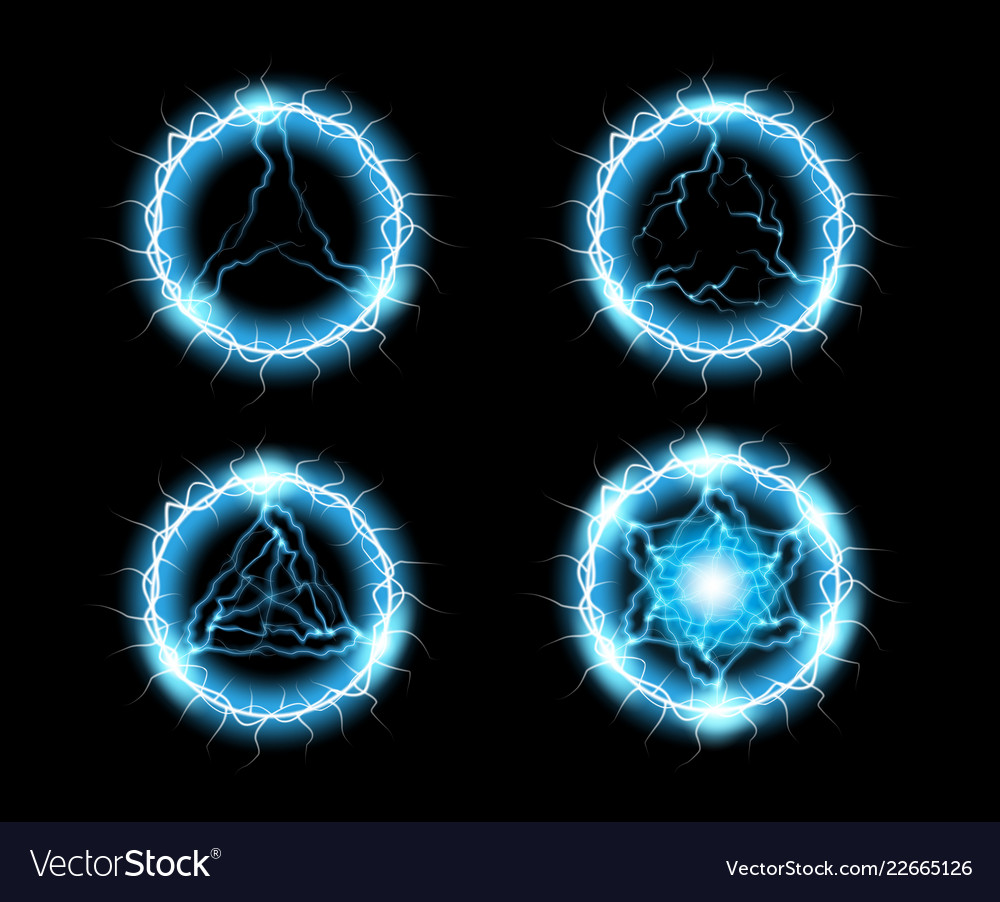 Ball lightning light effect abstract round frame vector image Ball lightning light effect abstract round frame
