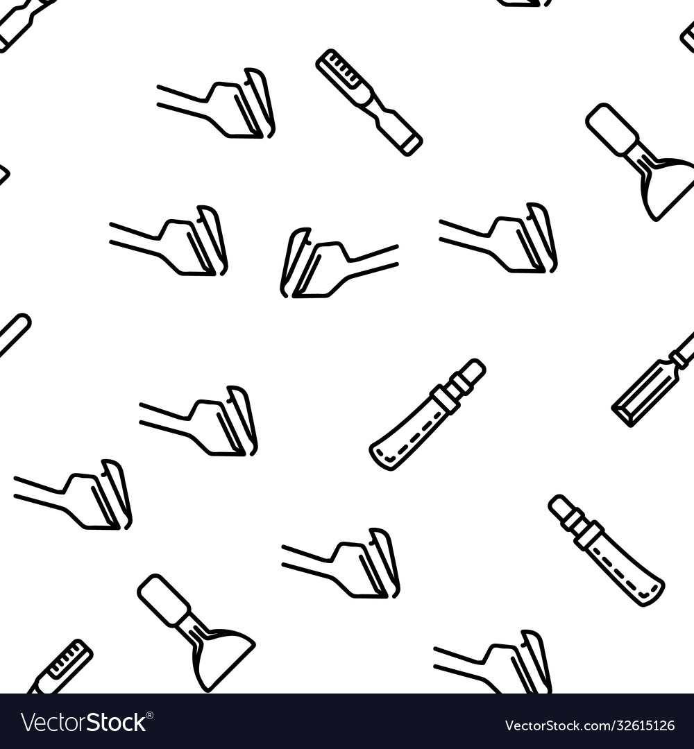 Chisel carpentry tool seamless pattern vector image Chisel carpentry tool seamless pattern