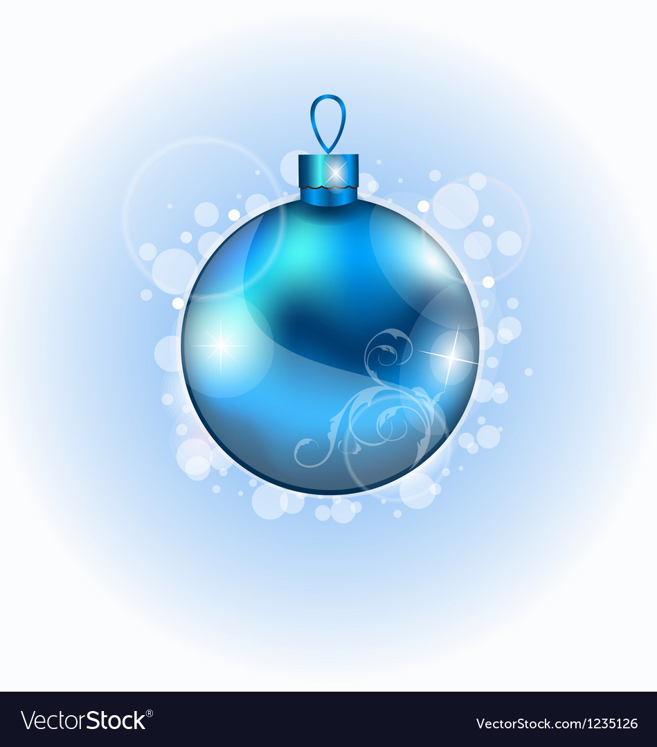 Weihnachtsblauer Ball mit funkeln
