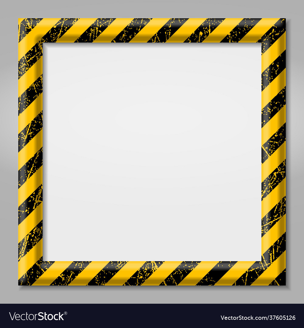 Frame with line yellow and black color caution Vector Image