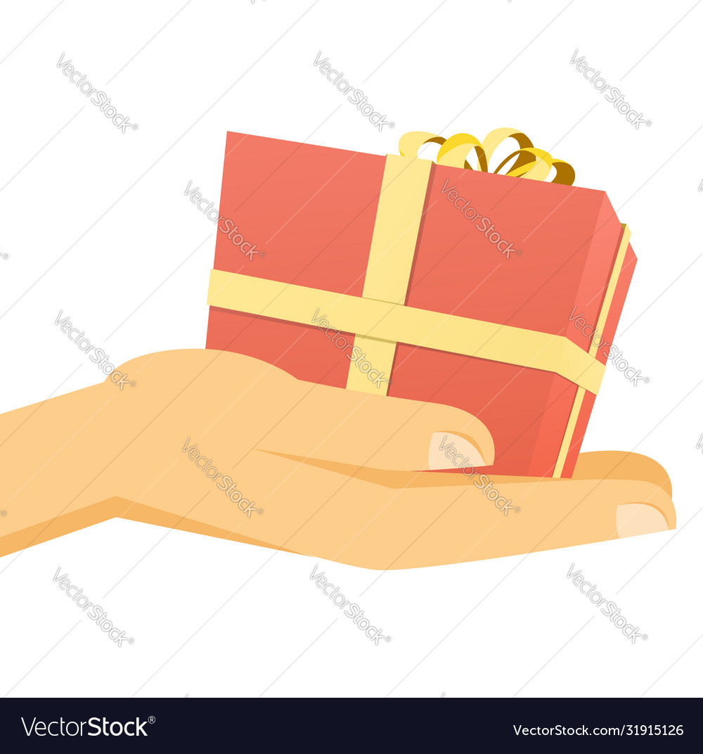 Hand holding giftbox