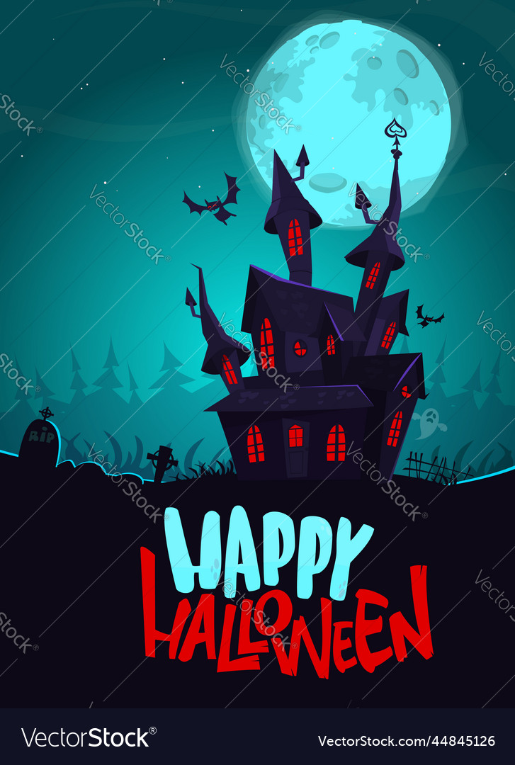 Happy halloween haunted house cartoon horror Vector Image Happy halloween haunted house cartoon horror Vector Image