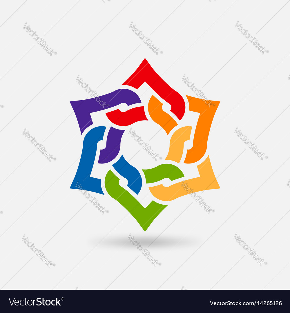 Hexagram abstract symbol in rainbow colors vector image Hexagram abstract symbol in rainbow colors