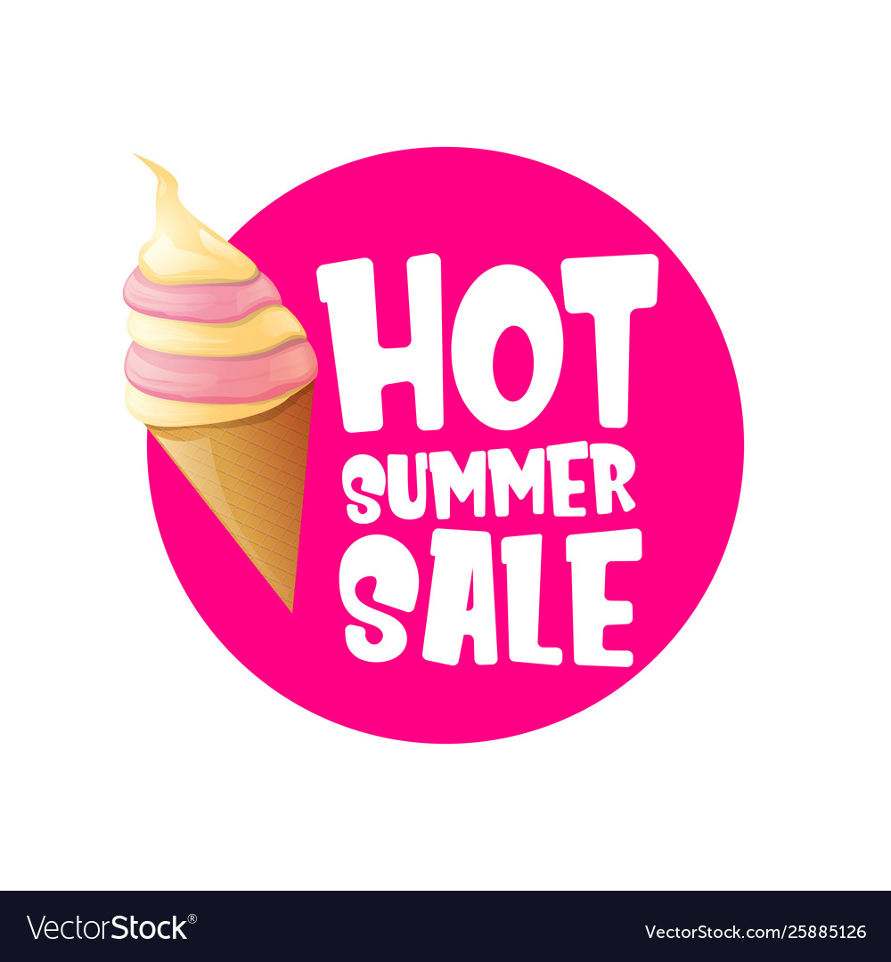 Hot summer sale label or tag with melting ice