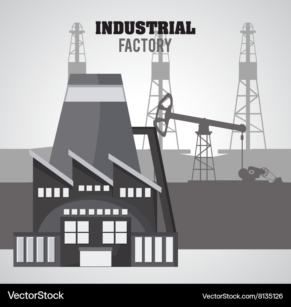 Industrial factory design Royalty Free Vector Image