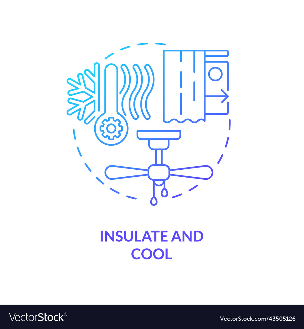 Insulate and cool blue gradient concept icon