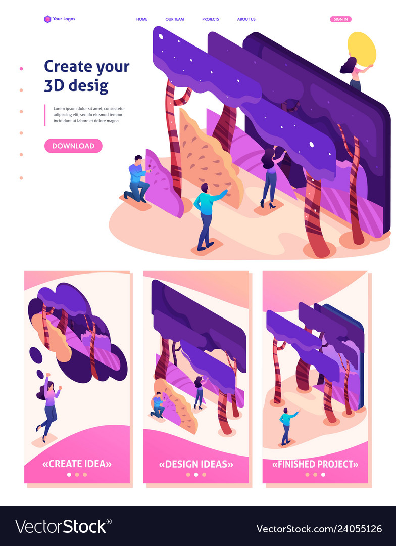 Isometric program for creating 3d vector image Isometric program for creating 3d